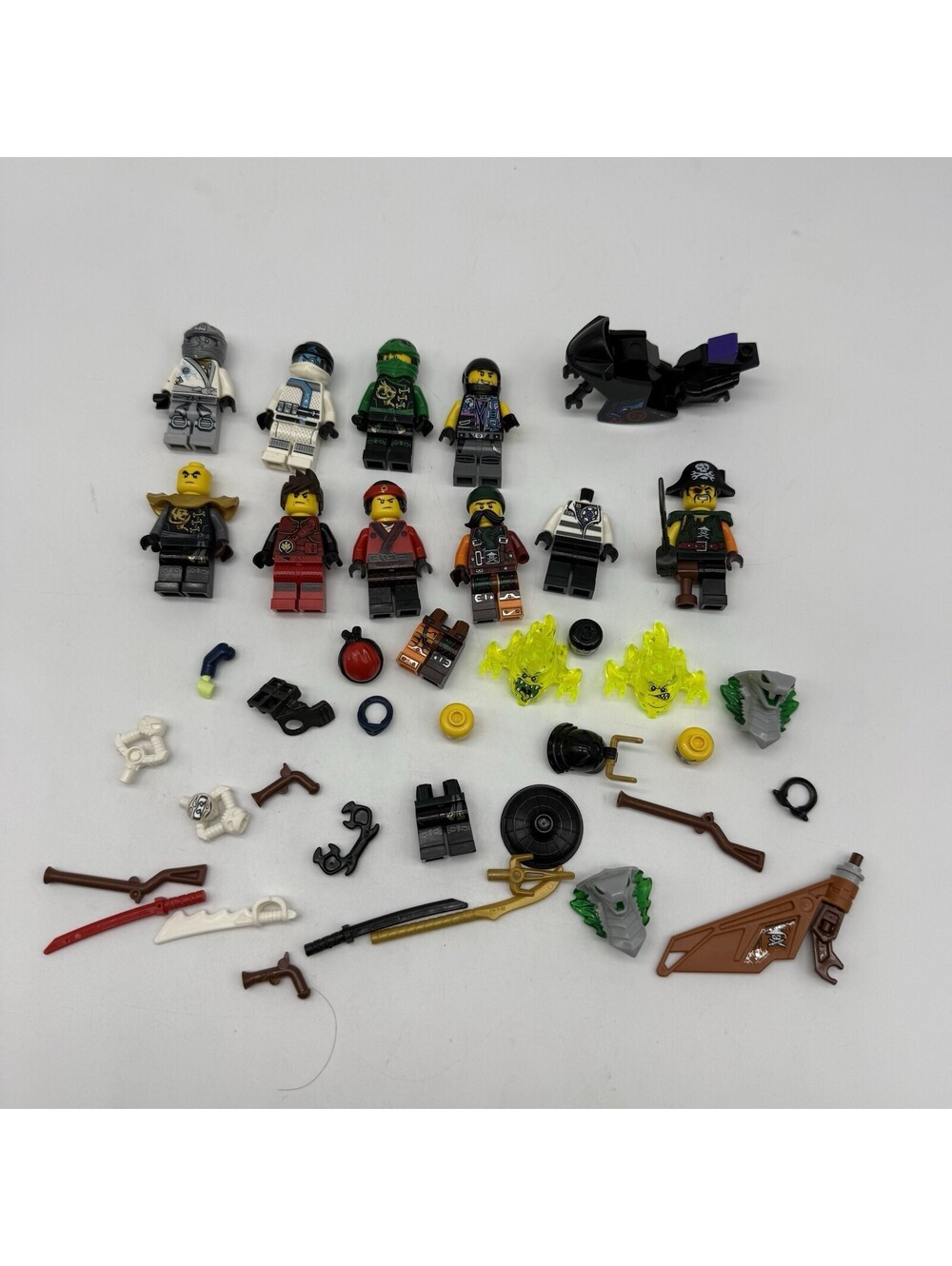 Authentic LEGO Minifigure Lot of Ninjago Figures Parts Pieces Weapons